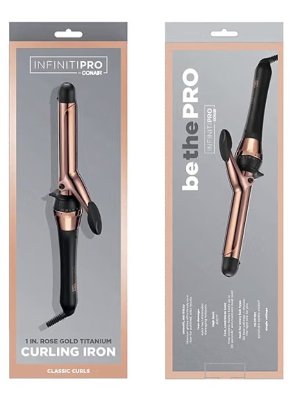 CONAIR INFINITIPRO Rose Gold Titanium 1-Inch Curling Iron, 1-inch barrel produce